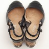 CHANEL sandales cuir noir