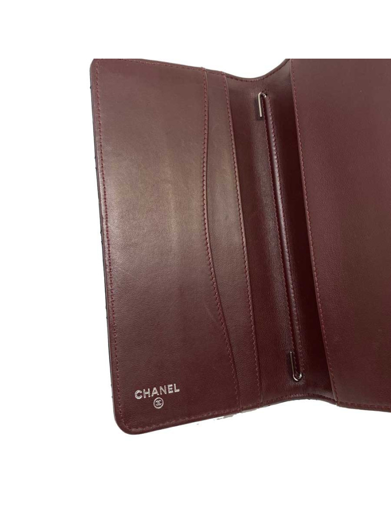Porte agenda CHANEL cuir noir