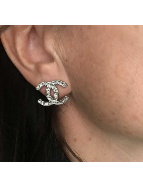 Boucles d'oreille Clous CHANEL Egypte argent