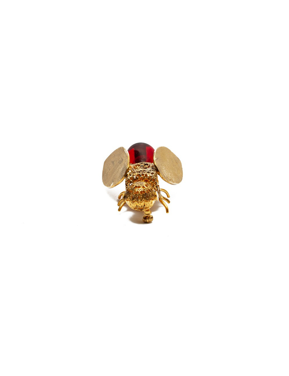 MARGUERITE DE VALOIS red bee brooch