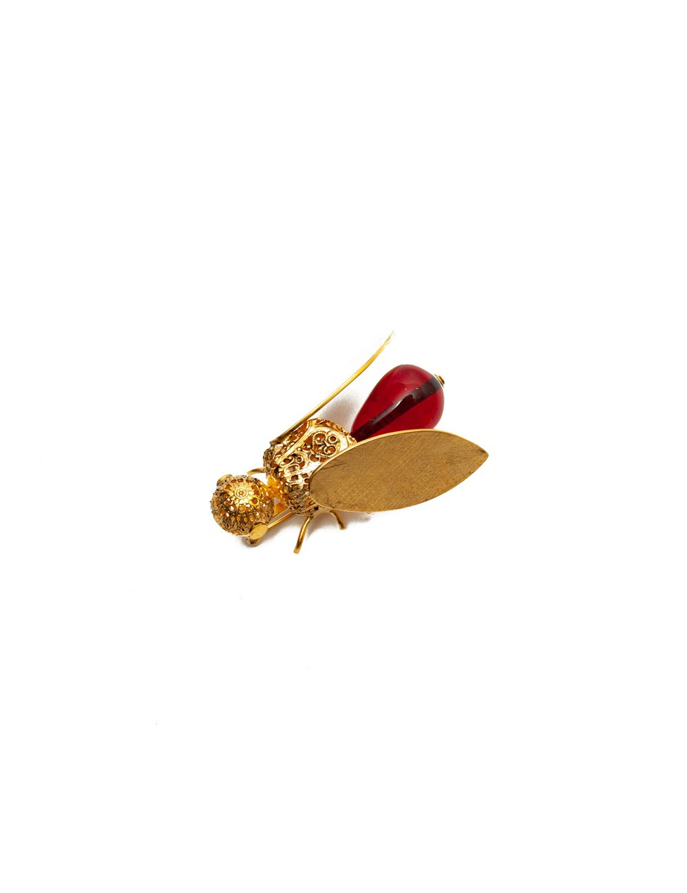 MARGUERITE DE VALOIS red bee brooch