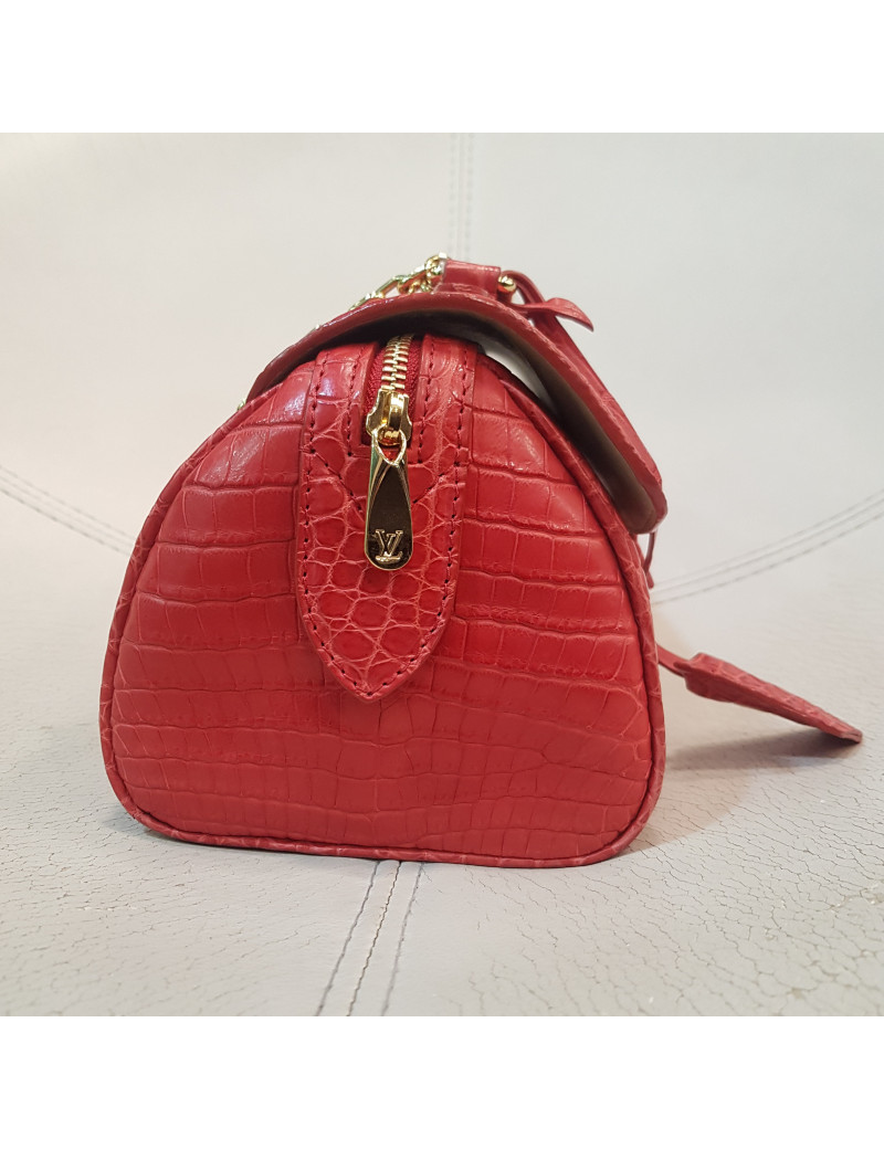 LOUIS VUITTON red alligator Carrousel bag