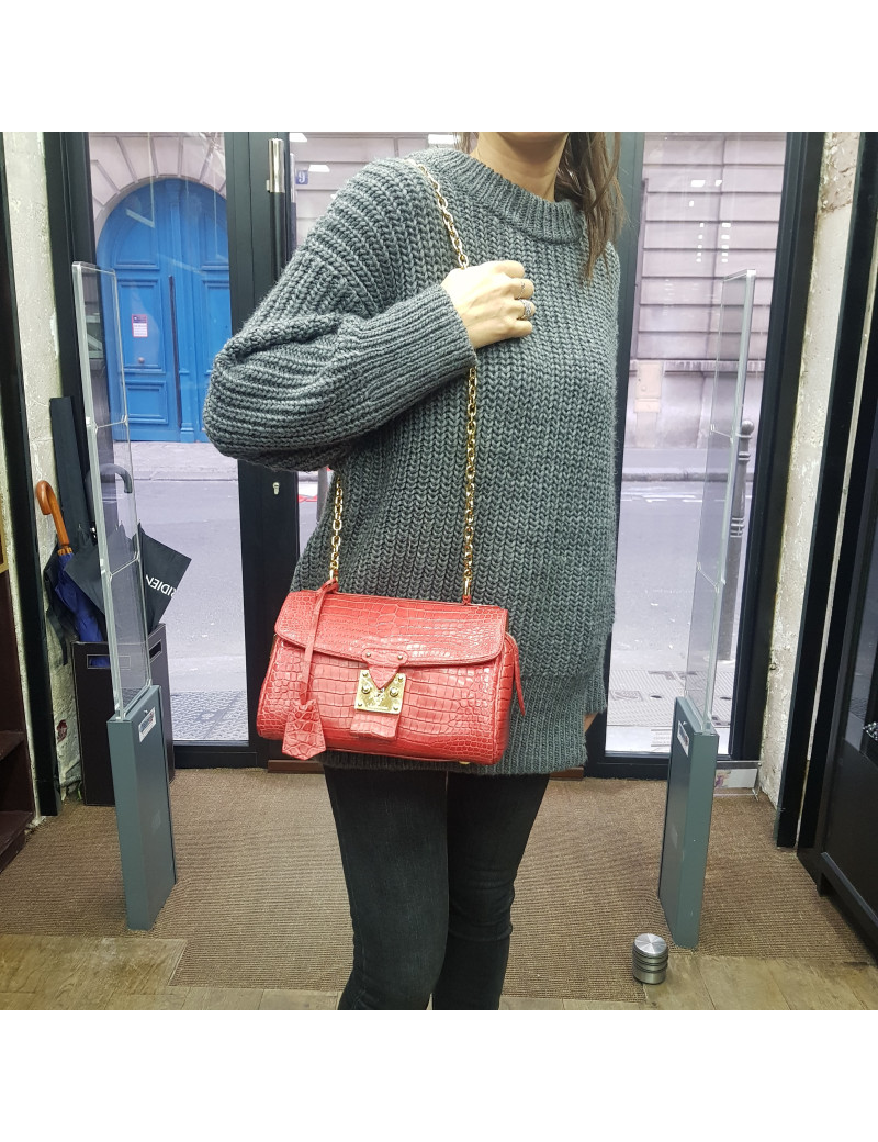 Sac rouge LOUIS VUITTON alligator 