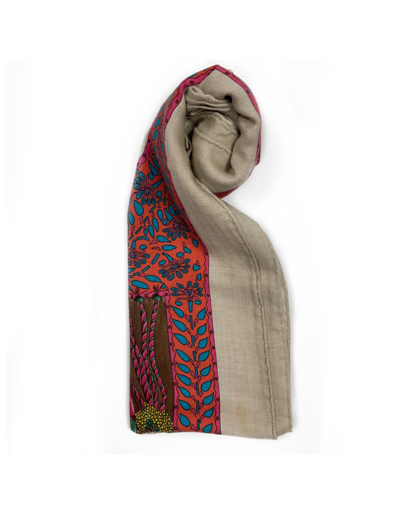 Châle HERMES "Danse du cheval Marwari" en cachemire