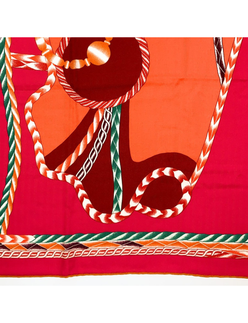 Châle HERMES "Robe du soir" en cachemire et soie