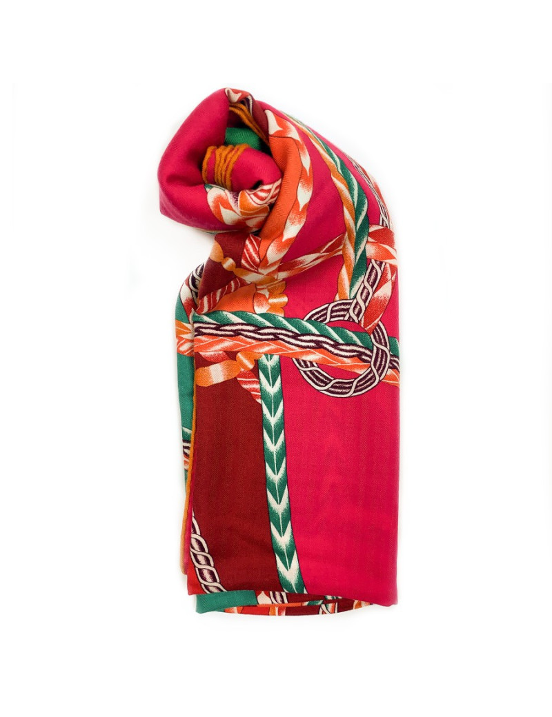 Châle HERMES "Robe du soir" en cachemire et soie