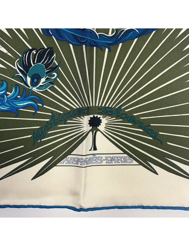 Carré twilll HERMES"Mythiques Phoenix" 100 % soie