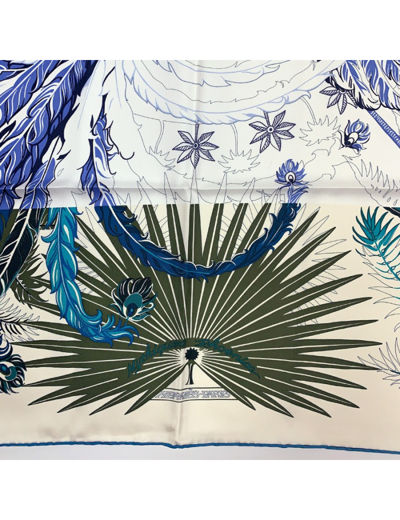 Carré twilll HERMES"Mythiques Phoenix" 100 % soie