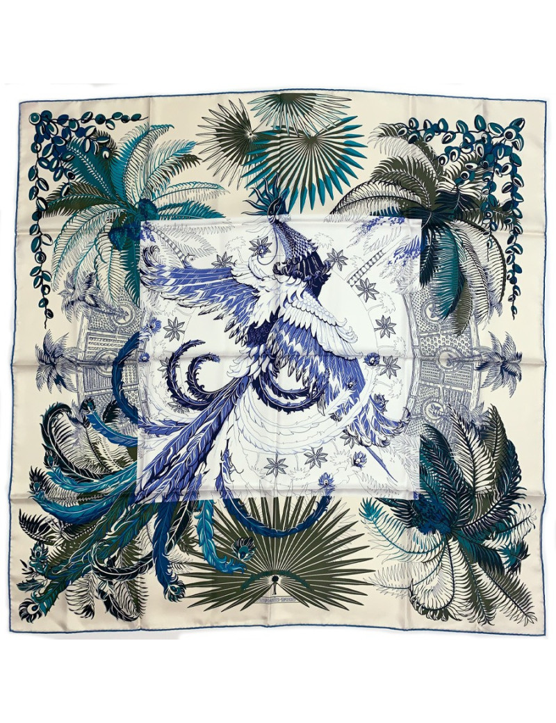 Carré twilll HERMES"Mythiques Phoenix" 100 % soie