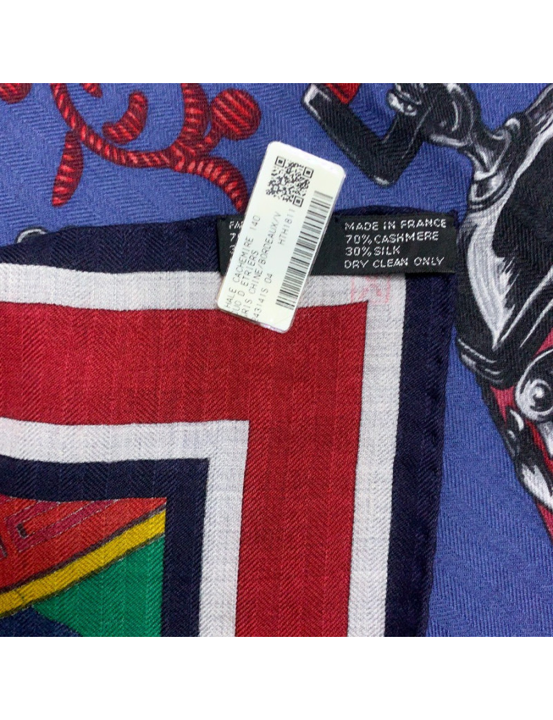 HERMES Châle Duo d'étriers cachemire et soie