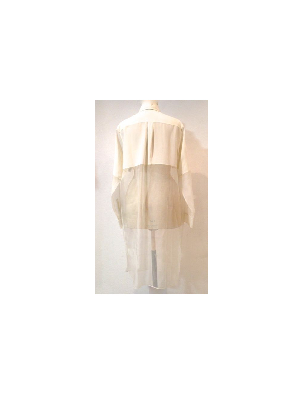 Blouse HERMES chemise en soie blanche mate et transparente
