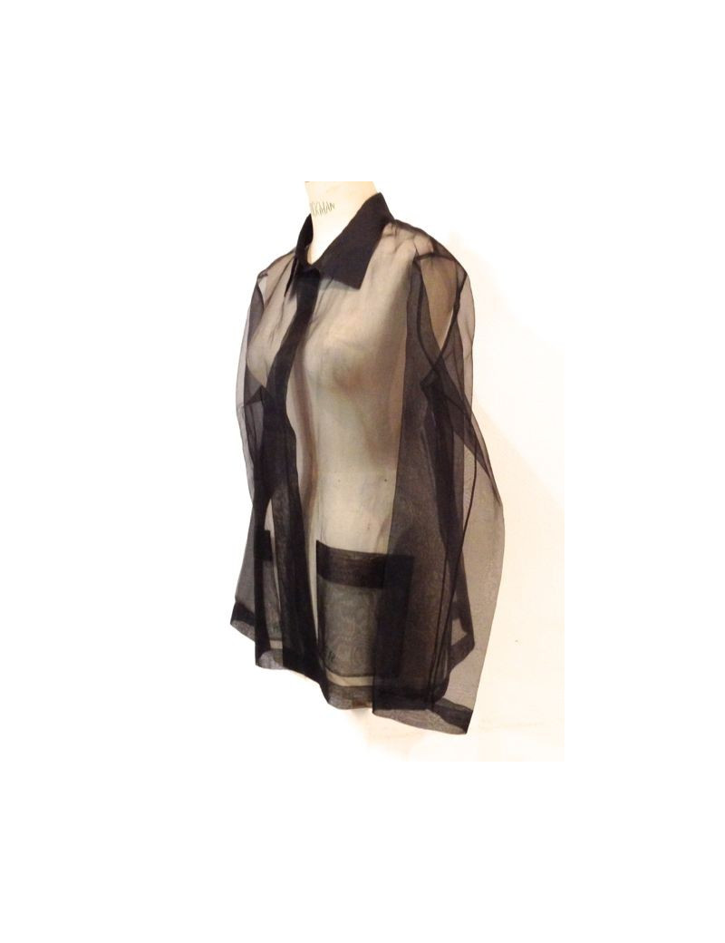 Chemise CHANEL en organza transparente noire