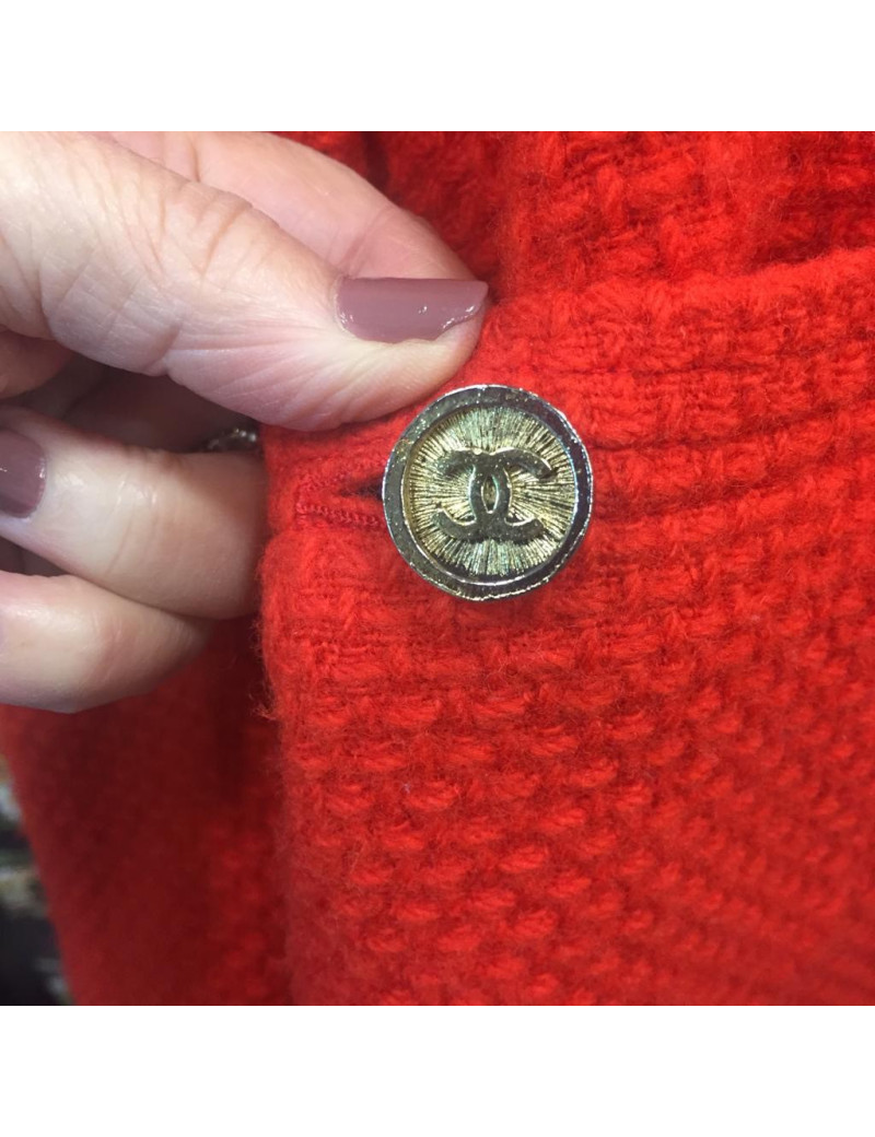 Veste T 38 CHANEL en tweed orange 