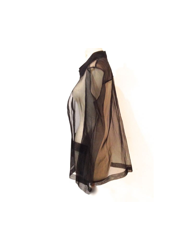 Chemise CHANEL en organza transparente noire