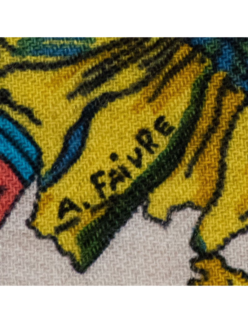 Châle HERMES "Danse du cheval Marwari" en cachemire