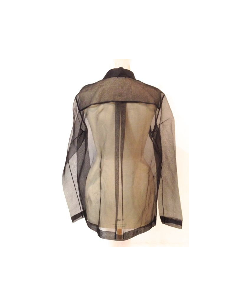 Chemise CHANEL en organza transparente noire