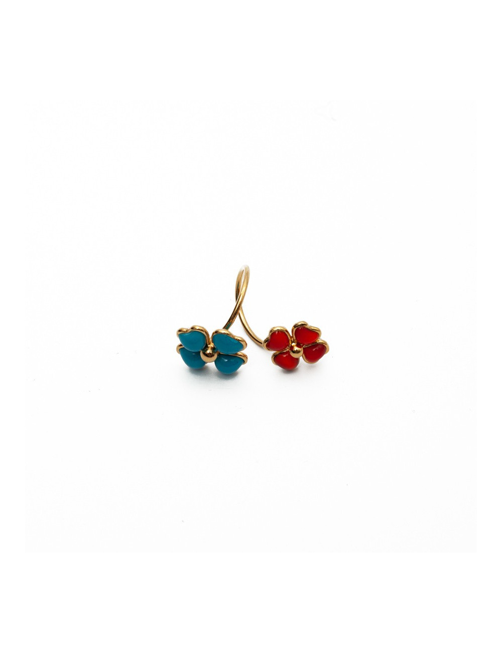 Bague MARGUERITE DE VALOIS flluers turquoise et corail