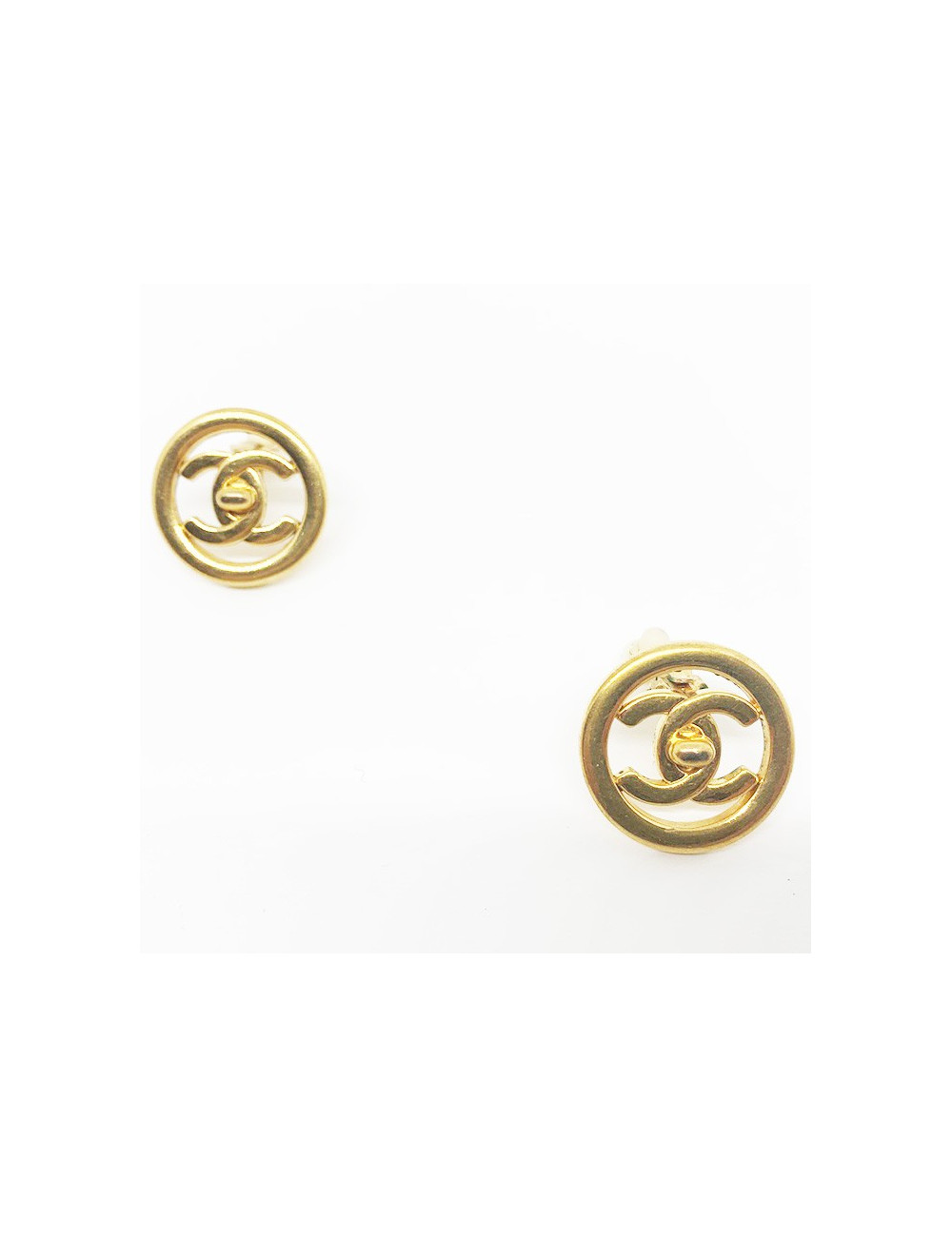 Chanel vintage Clips CC ronds dorés