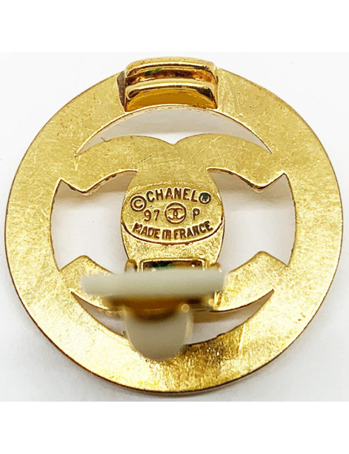 Chanel vintage Clips CC ronds dorés