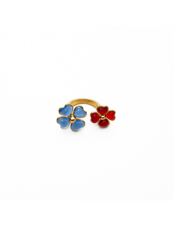 Bague saphir rubis MARGUERITE DE VALOIS fleurettes 2
