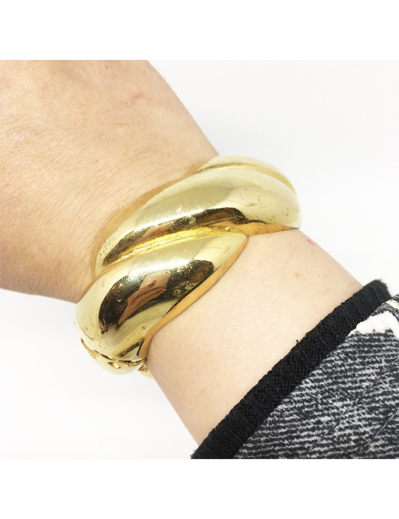 Bracelet vintage doré torsadé