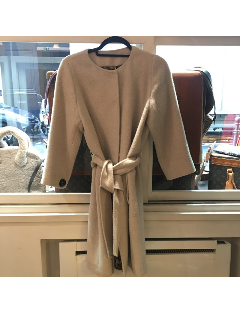 Veste CHANEL tweed beige et gansé de noir