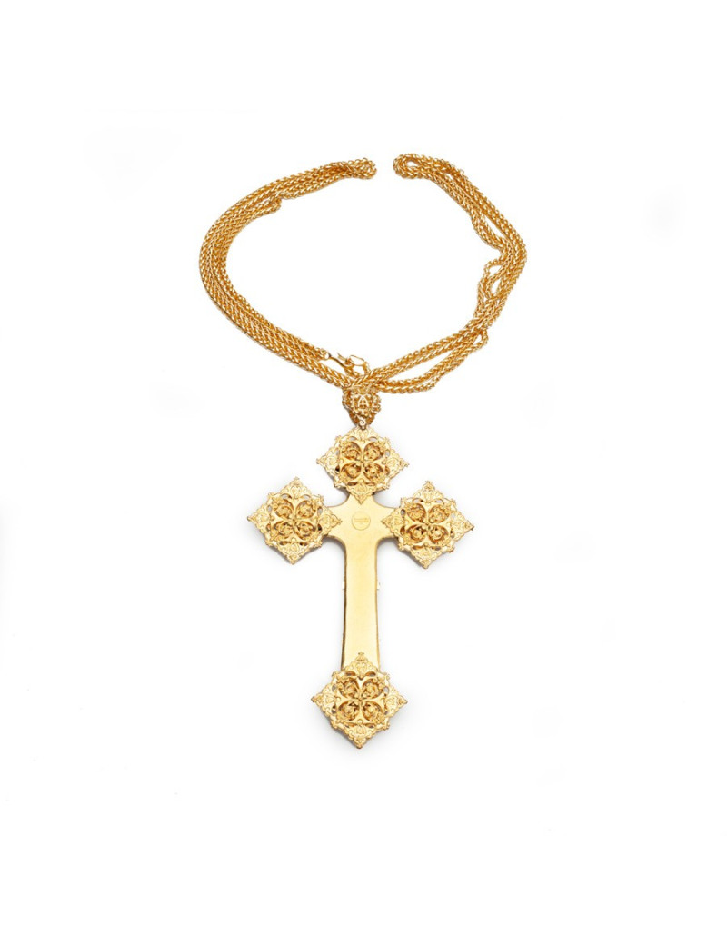 Croix MARGUERITE DE VALOIS turquoise et corail