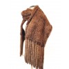 Echarpe P&T en vison tricoté marron camel