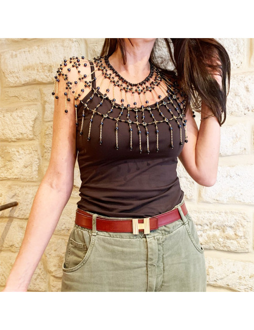 CHANEL COUTURE breastplate with beads