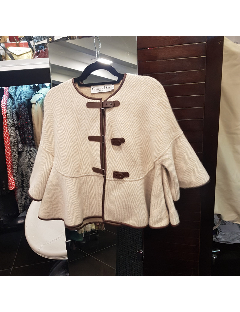 Veste DIOR poncho cachemire beige