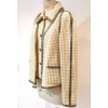 Veste CHANEL en tweed beige ornée de strass Paris-Bombay T 42