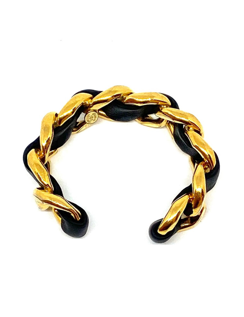 Bracelet CHANEL chaine et cuir