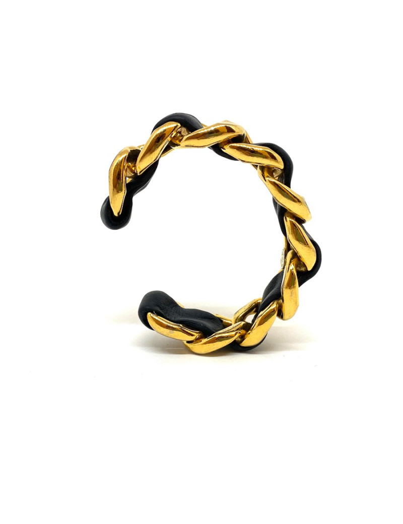 Bracelet CHANEL chaine et cuir