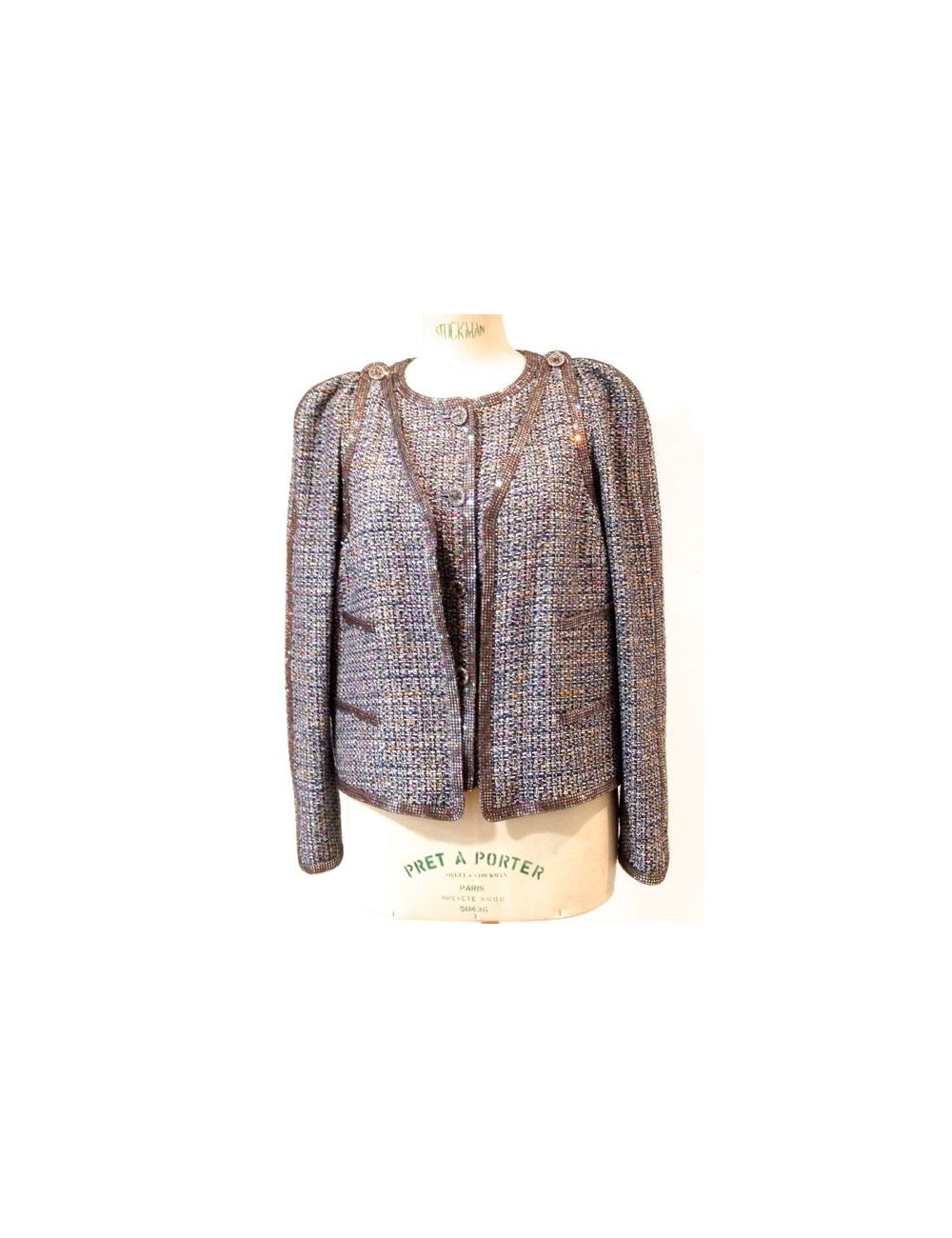 Veste CHANEL en tweed multicolore Paris-Bombay T 42