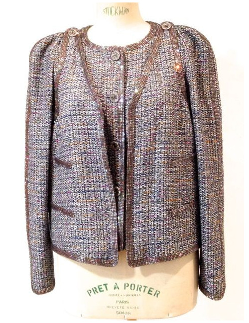 Veste CHANEL en tweed multicolore Paris-Bombay T 42