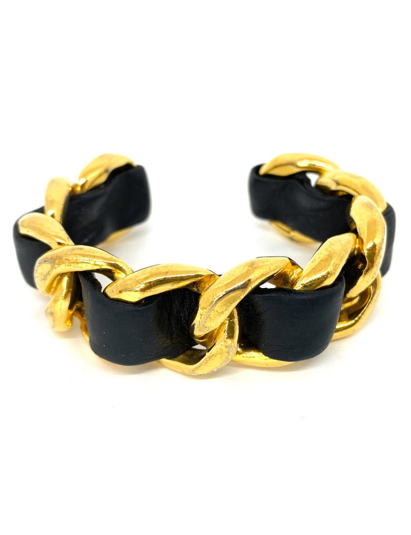 Bracelet CHANEL chaine et cuir