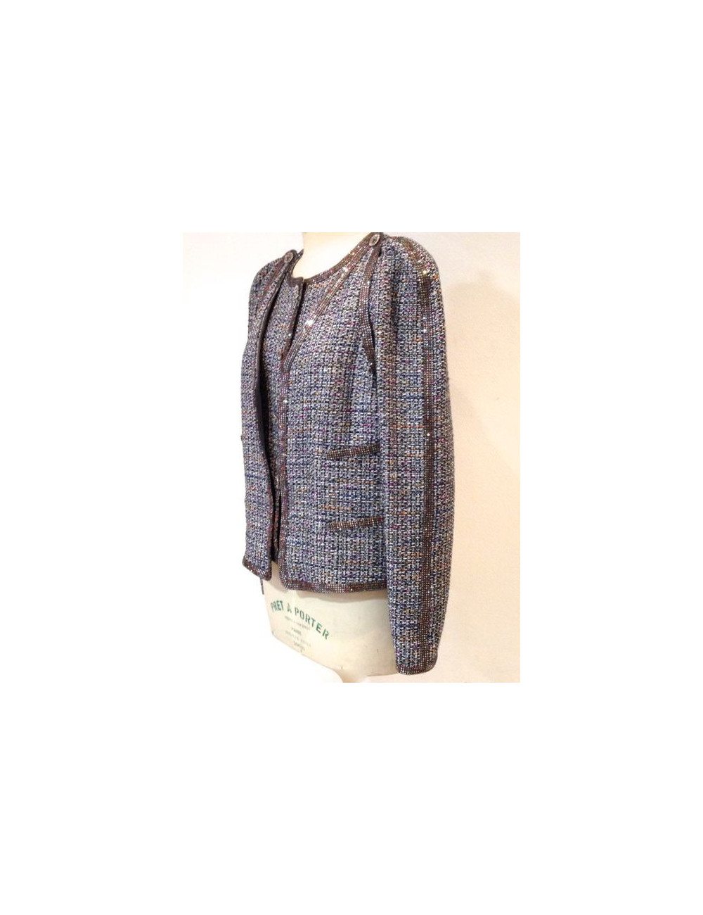 Veste CHANEL en tweed multicolore Paris-Bombay T 42