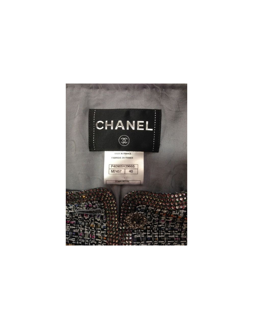 Veste CHANEL en tweed multicolore Paris-Bombay T 42