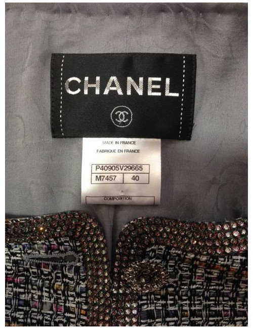 Veste CHANEL en tweed multicolore Paris-Bombay T 42