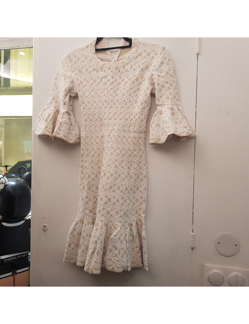 Robe T36 ALAIA rose et blanc