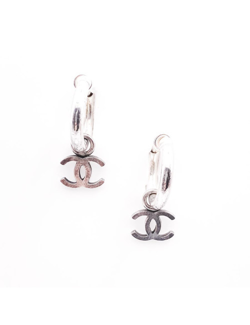 Boucles d'oreille Créoles Chanel CC