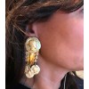 Clips d'oreille dorés style Versace