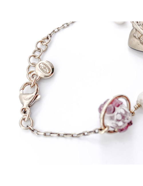 Bracelet CHANEL amethyste, perles, et cristal de roche