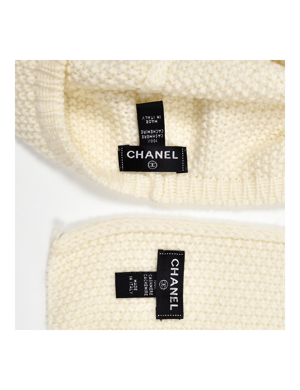 Set écharpe béret CHANEL écru
