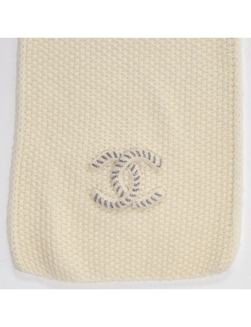 Set écharpe béret CHANEL écru