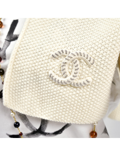 Set écharpe béret CHANEL écru