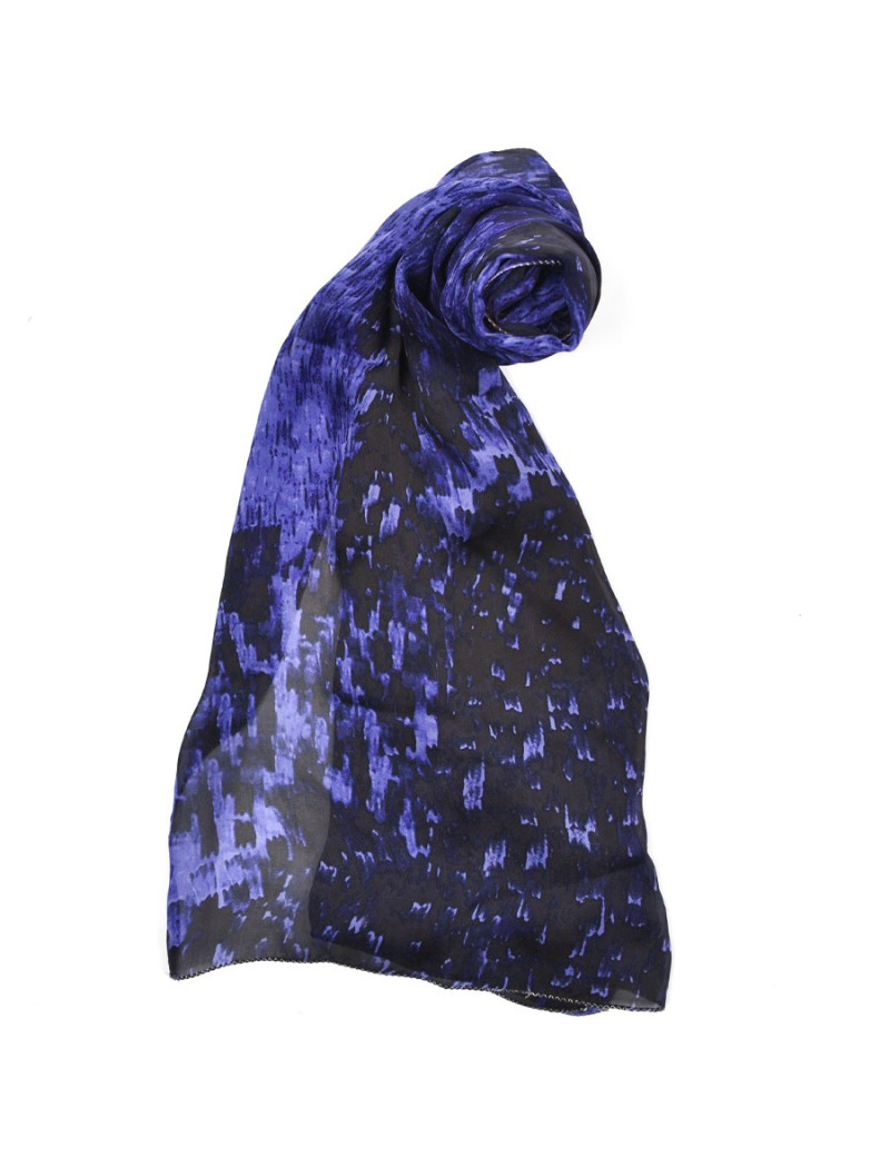 Foulard Roberto Cavalli en soie violet et noir