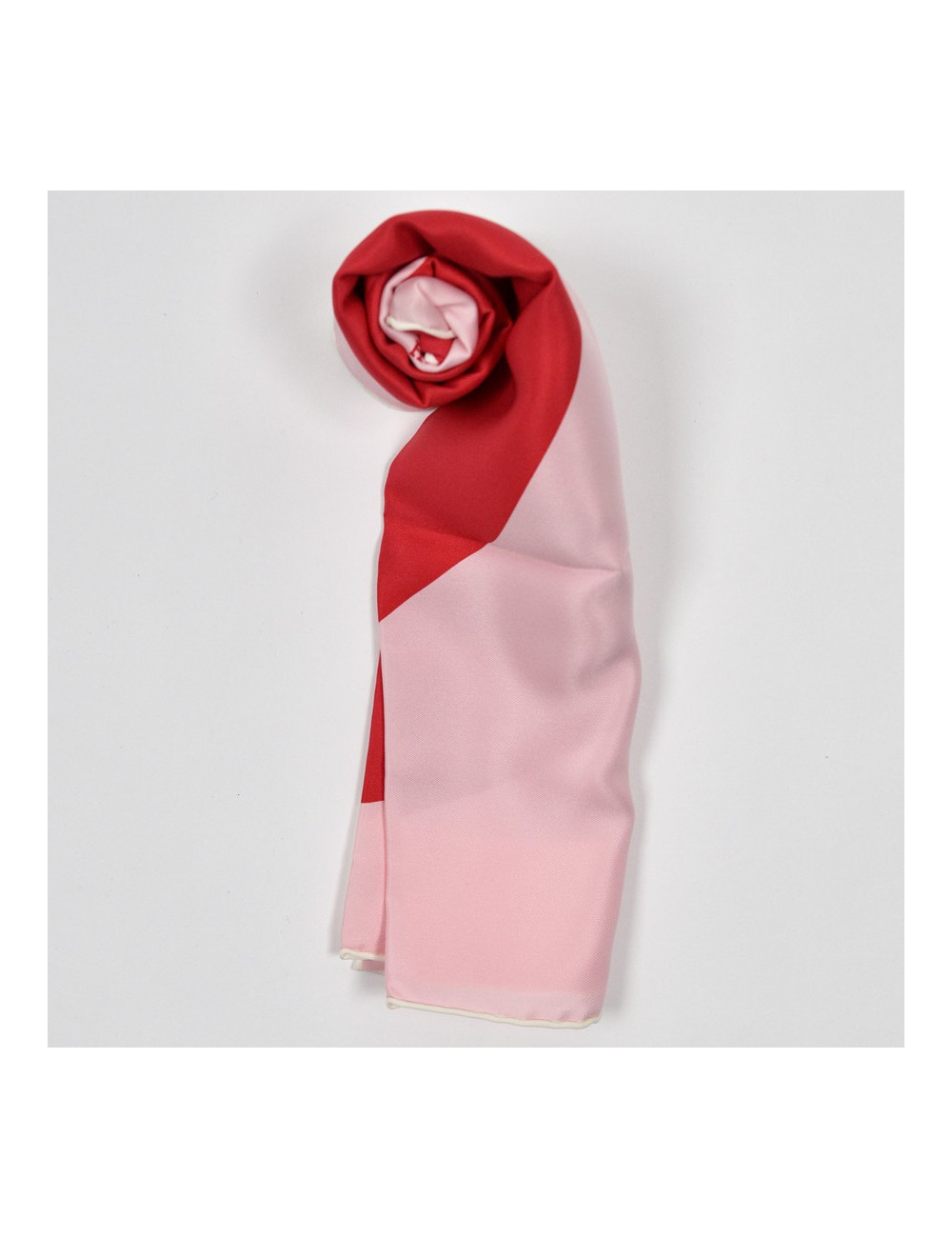 Foulard HERMES rouge et rose 100% soie