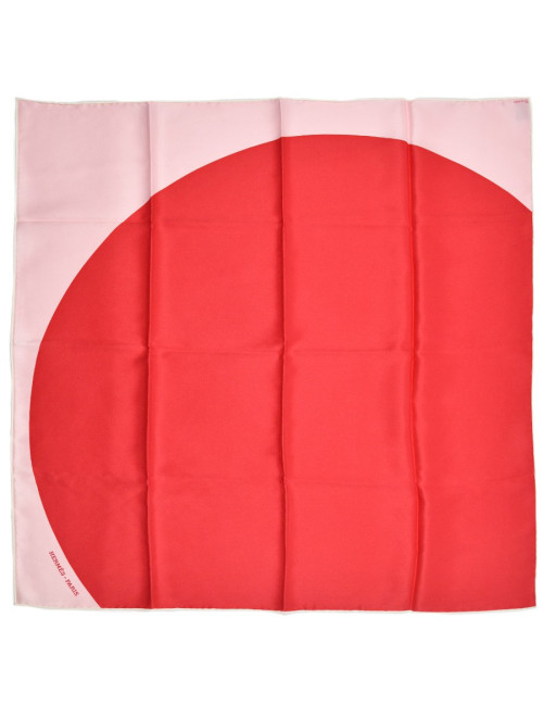 Foulard HERMES rouge et rose 100% soie