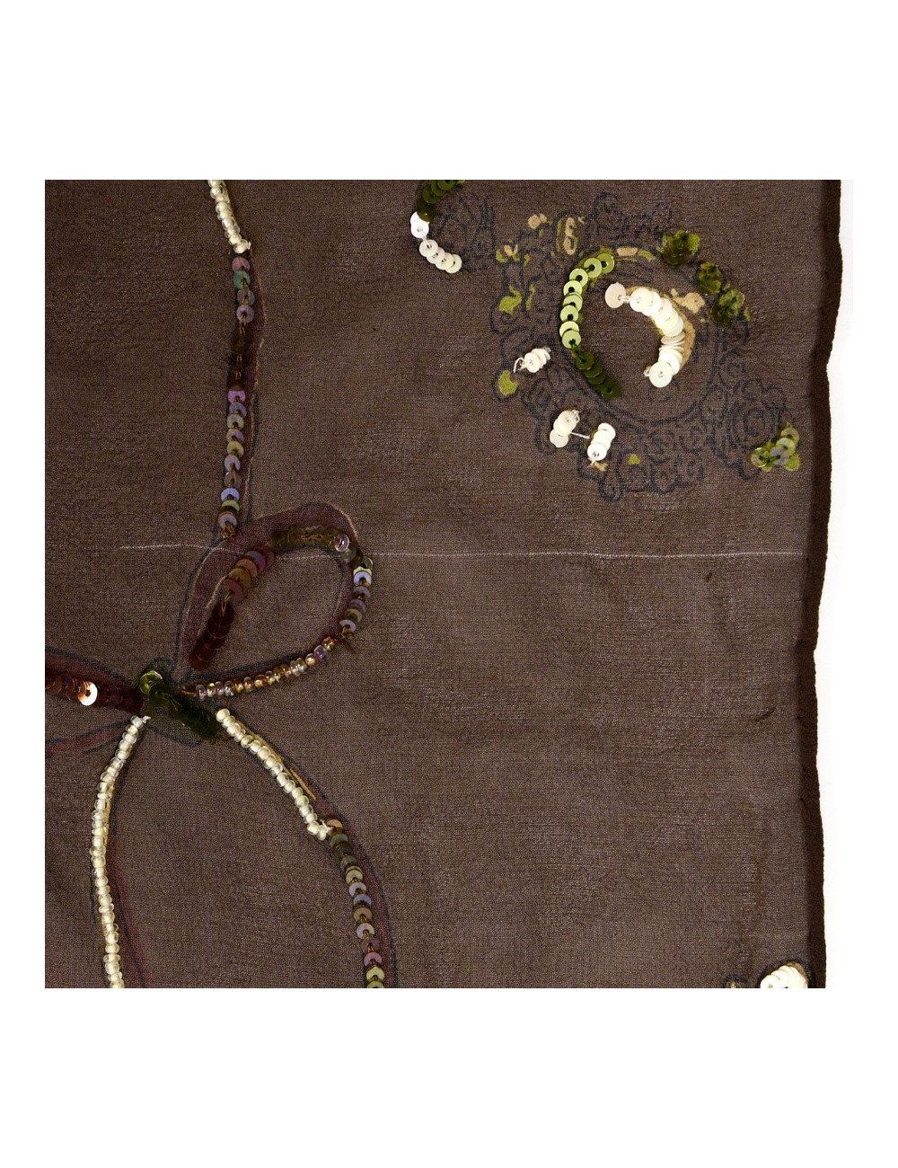 Etole DIOR soie brodée marron